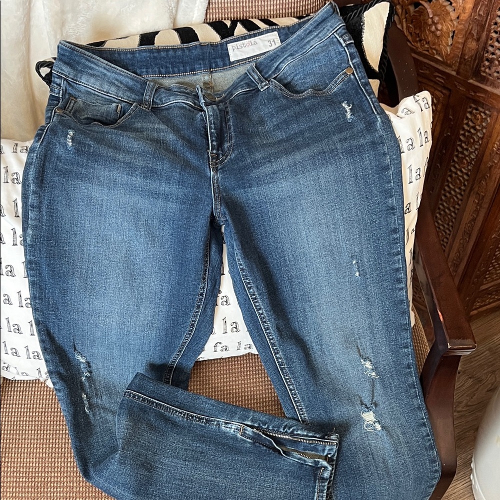 Pistola Distressed Blue Skinny Jeans
